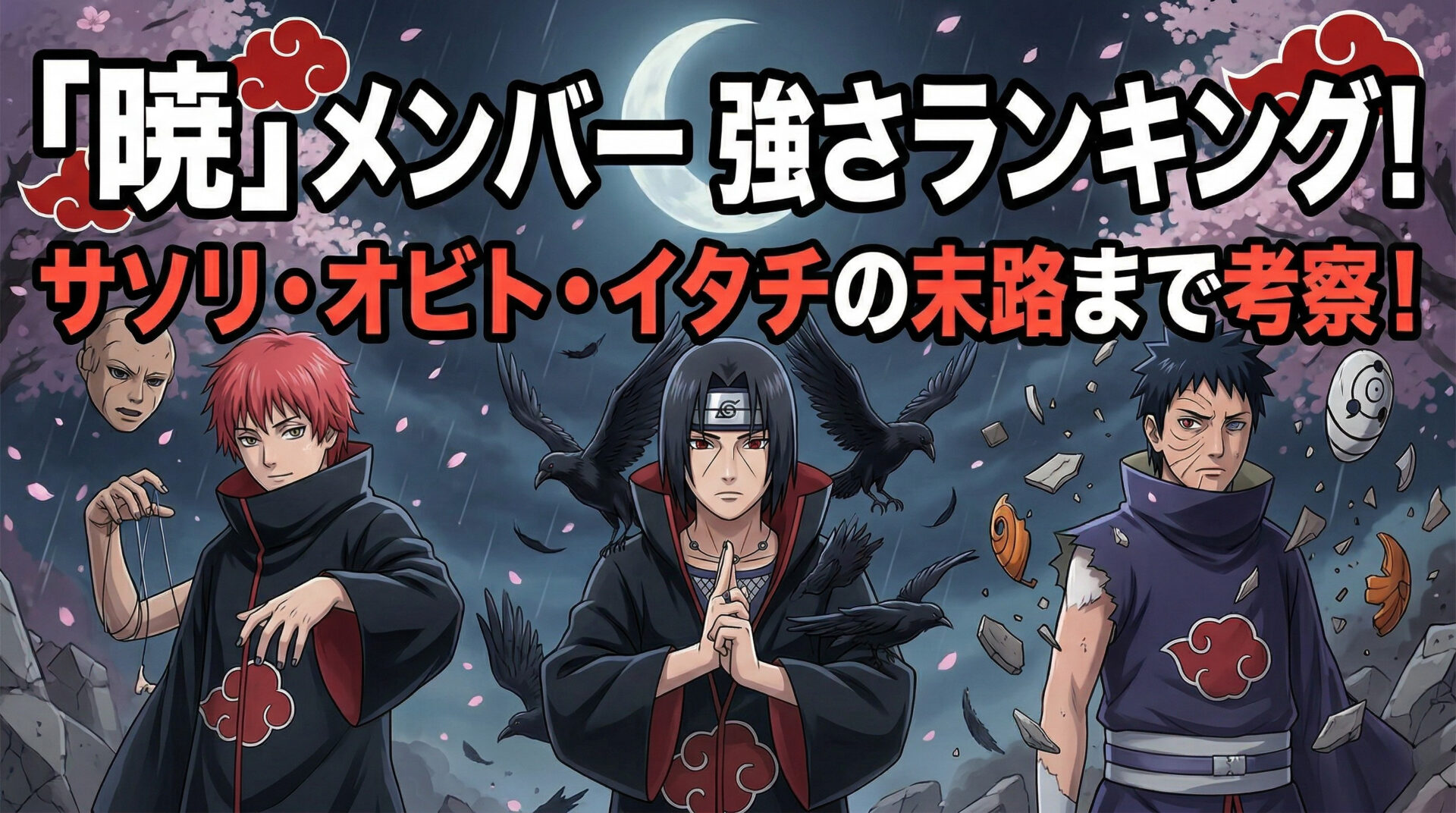 ナルト 暁メンバー一覧と強い順ランキング。サソリ・オビト・イタチの末路まで考察