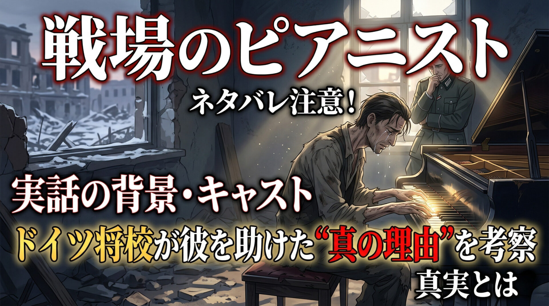 戦場のピアニスト ネタバレ｜実話の背景・キャスト・ドイツ将校がなぜ助けたかまで考察