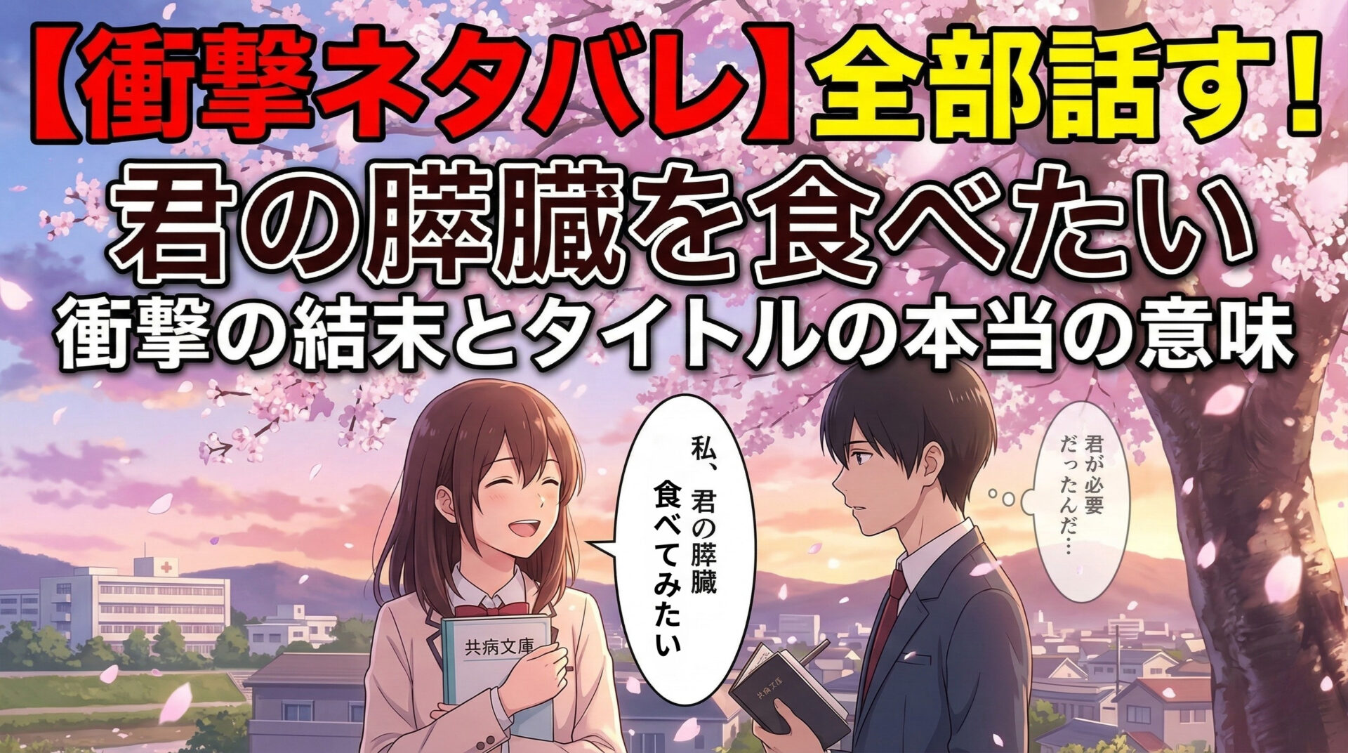 君の膵臓を食べたいネタバレ全部話す｜衝撃の結末とタイトルの本当の意味