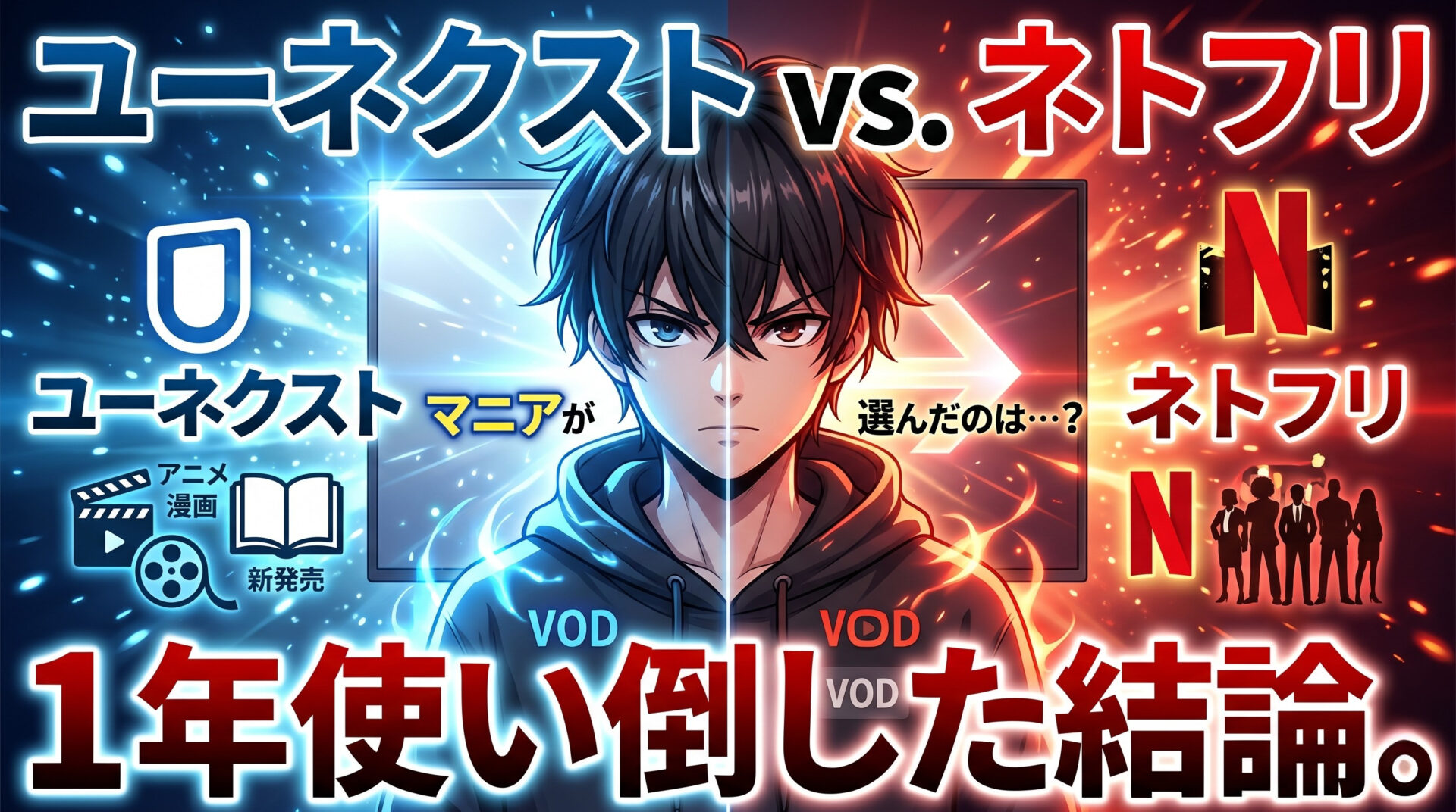 ユーネクスト・ネトフリ完全比較｜両方を1年以上使い倒したVODマニアの結論